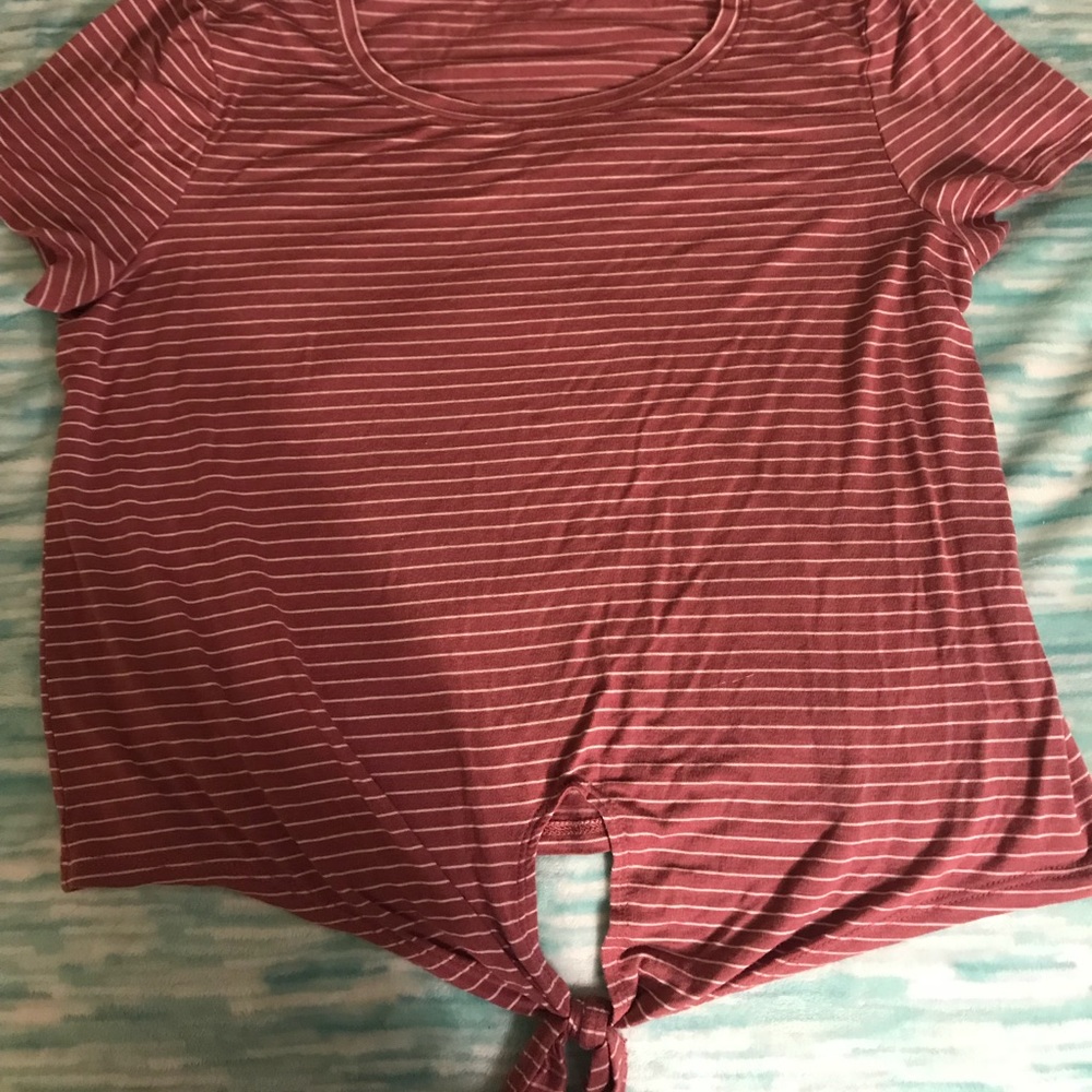 Pink and white striped shirt